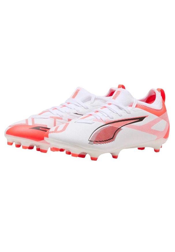 Puma - Buty Piłkarskie Ultra 5 Match Firm Ground Dla Dzieci I Młodzieży. Kolor: pomarańczowy, biały, wielokolorowy, żółty. Sport: piłka nożna