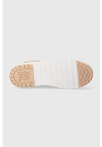 TOMMY HILFIGER - Tommy Hilfiger sneakersy skórzane TH HI BASKET SNEAKER kolor beżowy FW0FW07308. Nosek buta: okrągły. Kolor: beżowy. Materiał: skóra. Szerokość cholewki: normalna #4