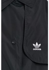 adidas Originals - Trencz. Kolor: czarny. Materiał: materiał. Długość rękawa: raglanowy rękaw #6