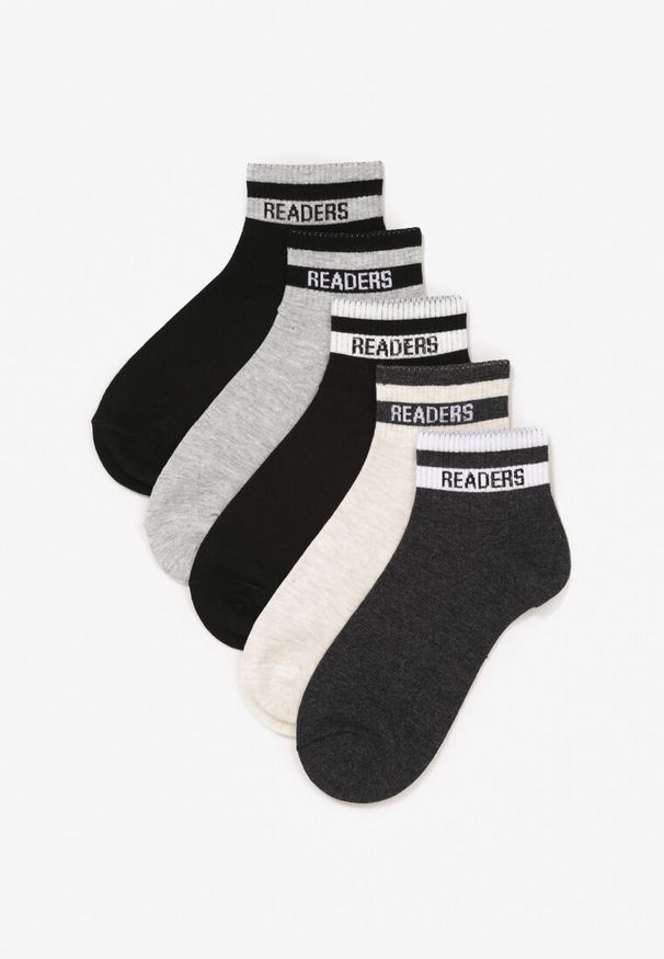 Born2be - 5-pack Mix Kolorów Skarpetek Dalireida. Materiał: bawełna. Wzór: napisy, aplikacja