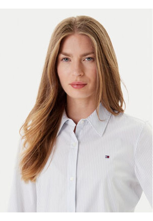 TOMMY HILFIGER - Tommy Hilfiger Koszula Ess WW0WW47169 Błękitny Regular Fit. Kolor: niebieski. Materiał: bawełna