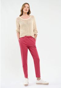 Volcano - Bawełniane spodnie z kantem R-MIRA. Materiał: bawełna. Długość: długie. Styl: klasyczny