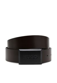 Hugo - HUGO Pasek Męski 50529706 Czarny. Kolor: czarny. Materiał: skóra