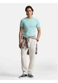Polo Ralph Lauren T-Shirt 710671438506 Turkusowy Custom Slim Fit. Typ kołnierza: polo. Kolor: turkusowy. Materiał: bawełna #6