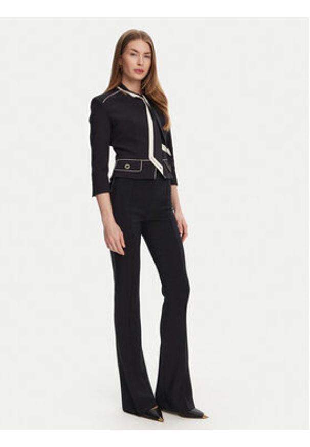 Elisabetta Franchi Spodnie materiałowe PA-084-51E2 Czarny Regular Fit. Kolor: czarny. Materiał: syntetyk