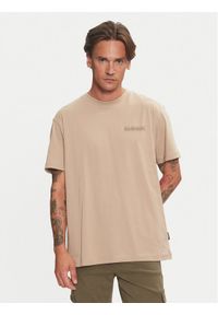 Napapijri T-Shirt Albula NP0A4I34 Beżowy Relaxed Fit. Kolor: beżowy. Materiał: bawełna #1