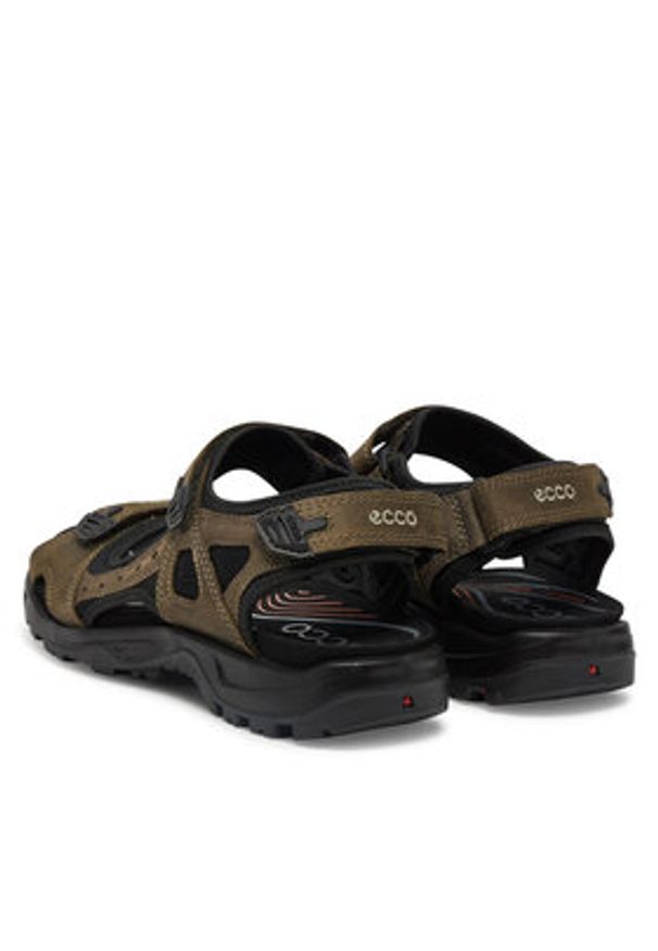 ecco - ECCO Sandały 06956455894 Khaki. Kolor: brązowy. Materiał: nubuk, skóra