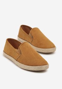 Born2be - Brązowe Trampki Ozdobione Plecionką Tolessea. Kolor: brązowy. Materiał: jeans. Wzór: aplikacja. Styl: klasyczny, elegancki