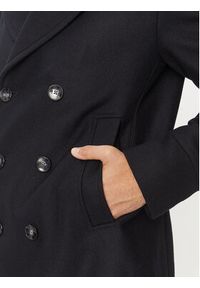 BOSS - Boss Płaszcz wełniany H-Hyde-Pcoat-234 50502282 Granatowy Relaxed Fit. Kolor: niebieski. Materiał: wełna #6