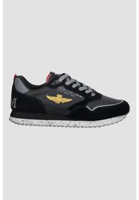 Aeronautica Militare - AERONAUTICA MILITARE Czarne sneakersy męskie, Rozmiar 41. Okazja: na co dzień. Kolor: czarny. Materiał: materiał #4