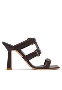 Elisabetta Franchi Klapki SA-44L-62E2-V620 Brązowy ciemny. Kolor: brązowy. Materiał: skóra #1