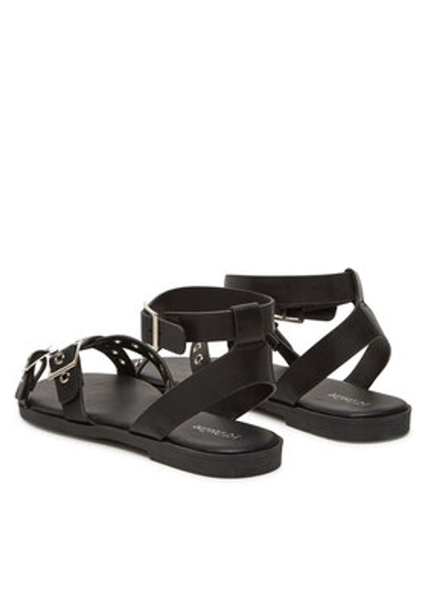 DeeZee Sandały MT3150-25S08 Czarny. Kolor: czarny. Materiał: skóra