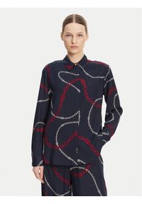 TOMMY HILFIGER - Tommy Hilfiger Koszula WW0WW44045 Granatowy Relaxed Fit. Kolor: niebieski. Materiał: wiskoza #1