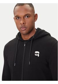 Karl Lagerfeld - KARL LAGERFELD Bluza 705045 554910 Czarny Regular Fit. Typ kołnierza: dekolt w karo. Kolor: czarny. Materiał: bawełna #4