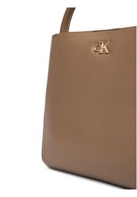 Calvin Klein Torebka Ck Bucket With Strap LV04F3174G Beżowy. Kolor: beżowy. Materiał: skórzane #2