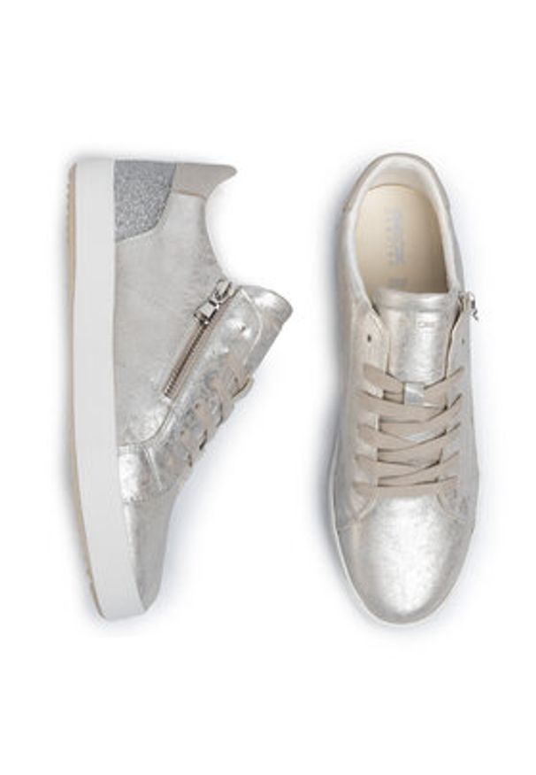 Geox Sneakersy D Blomiee A D026HA 0PVEW C1007 Srebrny. Kolor: srebrny. Materiał: skóra