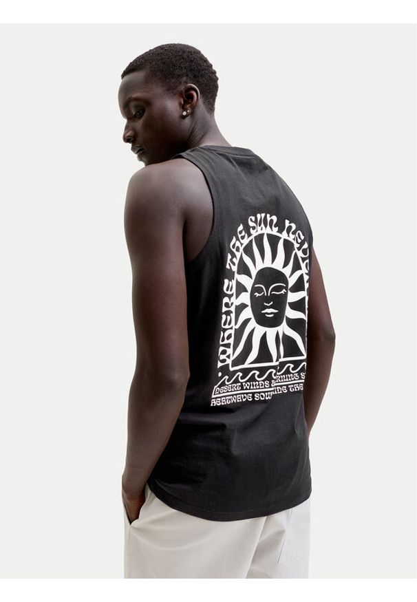 Jack & Jones Tank top Sunset 12297705 Czarny Relaxed Fit. Kolor: czarny. Materiał: bawełna