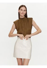 Morgan Bluzka 241-OFLIP Khaki Regular Fit. Kolor: brązowy. Materiał: syntetyk