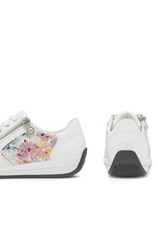 Rieker Sneakersy N1112-90 Biały. Kolor: biały. Materiał: skóra