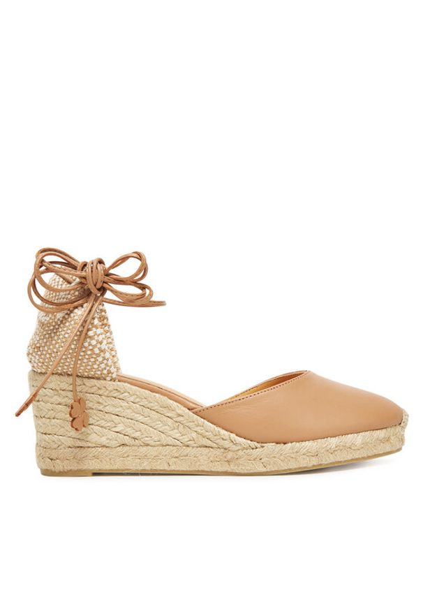 Castañer Espadryle Carina/6/250 025338 Beżowy. Kolor: beżowy. Materiał: skóra