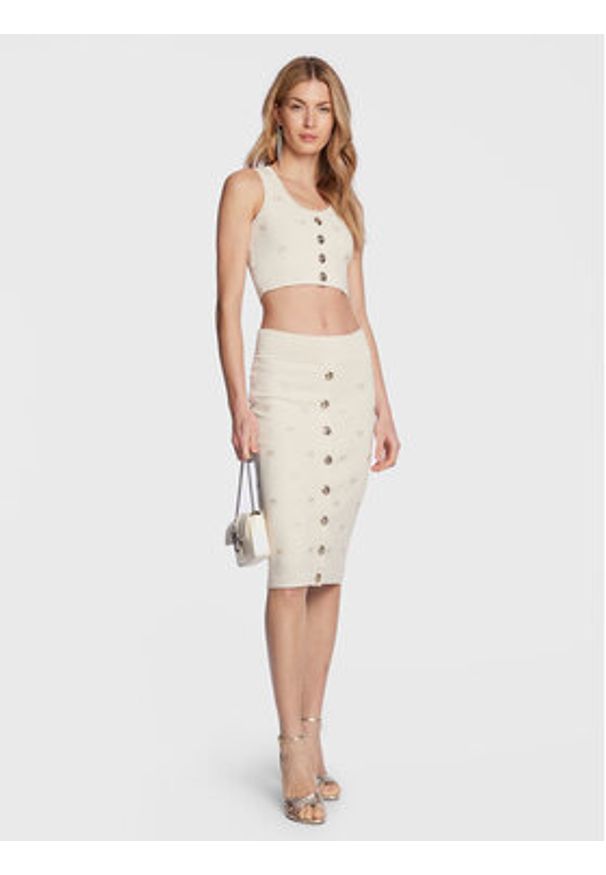 Pinko Spódnica ołówkowa 100144 A0HW Beżowy Slim Fit. Kolor: beżowy. Materiał: wiskoza