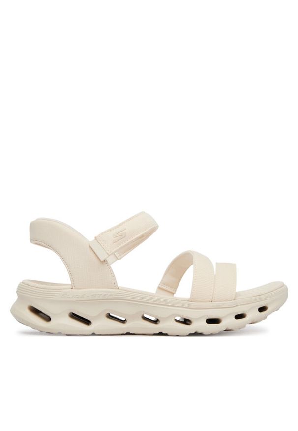skechers - Skechers Sandały Go Walk Glide-Step 2.0 Sandal 141269/NAT Beżowy. Kolor: beżowy. Materiał: materiał