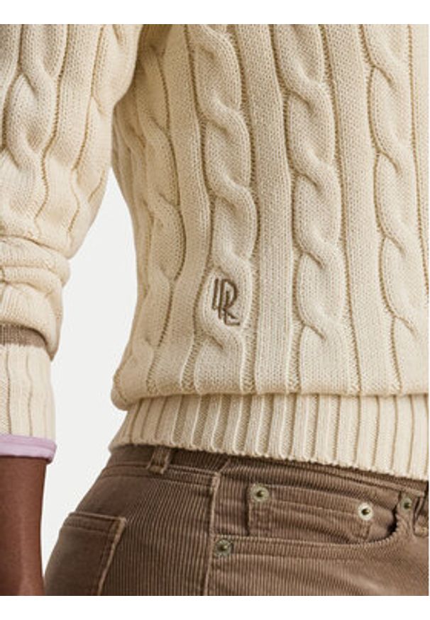 Lauren Ralph Lauren - LAUREN RALPH LAUREN Sweter 200979662003 Écru Relaxed Fit. Materiał: bawełna