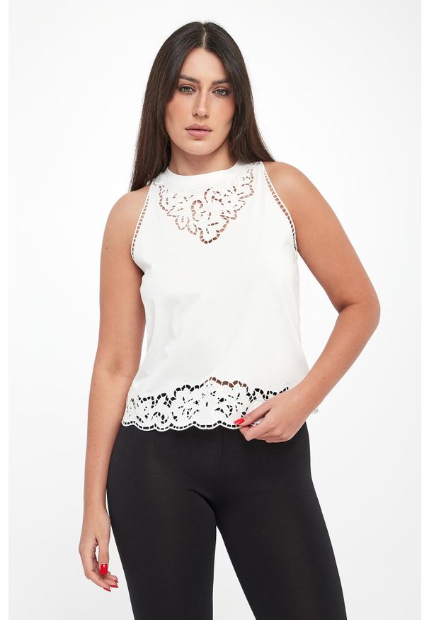 Twinset Milano - Top damski ażurowy TWINSET. Wzór: ażurowy