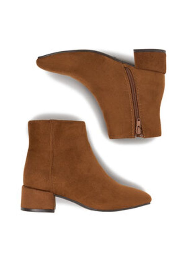 Clara Barson Botki CEO-CD24038-4 Bordowy. Kolor: czerwony. Materiał: materiał