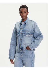 Calvin Klein Jeans Kurtka jeansowa LV047C730G Niebieski Regular Fit. Kolor: niebieski. Materiał: bawełna