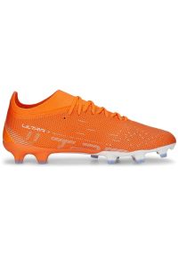 Buty do piłki nożnej męskie Puma Ultra Match Fgag. Kolor: biały, wielokolorowy, pomarańczowy. Materiał: syntetyk, materiał. Sport: piłka nożna