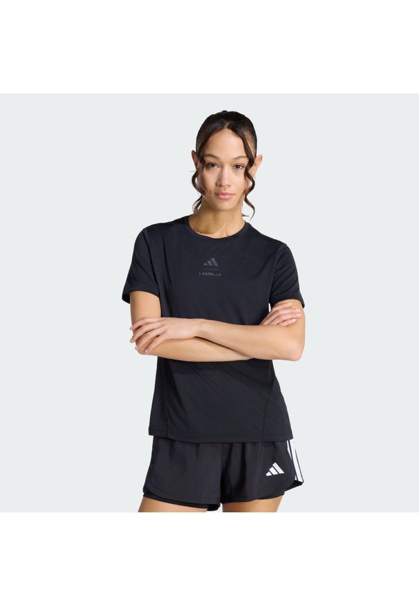 Adidas - Koszulka Les Mills Graphic. Kolor: szary, wielokolorowy, czarny. Technologia: ClimaCool (Adidas). Sport: fitness