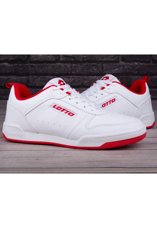 LOTTO - Buty sneakersy sportowe unisex Lotto TOCO. Kolor: wielokolorowy, biały, czerwony. Sport: turystyka piesza