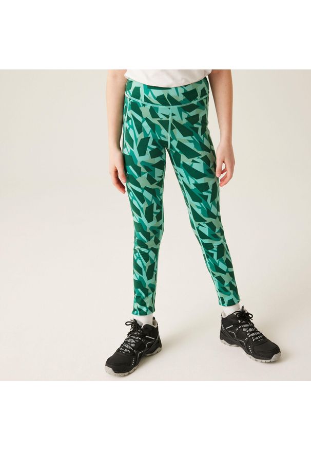 Regatta - Legginsy turystyczne dziecięce Barlia Winter. Kolor: zielony. Materiał: tkanina. Styl: sportowy, młodzieżowy