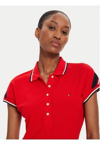 TOMMY HILFIGER - Tommy Hilfiger Sukienka codzienna WW0WW41269 Czerwony Regular Fit. Okazja: na co dzień. Kolor: czerwony. Materiał: bawełna. Typ sukienki: proste. Styl: casual #3