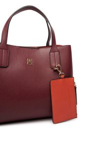 TOMMY HILFIGER - Tommy Hilfiger Torebka Th Icon Mini Satchel AW0AW18722 Brązowy. Kolor: brązowy. Materiał: skórzane #4