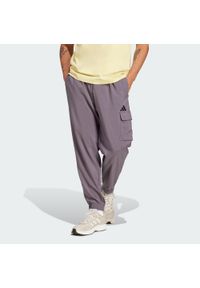 Adidas - Spodnie Essentials Small Logo Cargo. Kolor: czarny, szary, wielokolorowy. Materiał: materiał. Sport: fitness