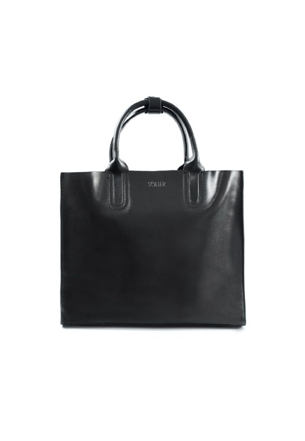 Solier - Torebka typu TOTE FL31 BELVIANA czarna. Kolor: czarny. Materiał: skórzane