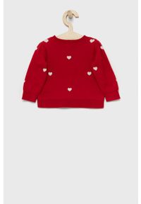 GAP Sweter bawełniany dziecięcy kolor czerwony. Okazja: na co dzień. Kolor: czerwony. Materiał: bawełna. Styl: casual