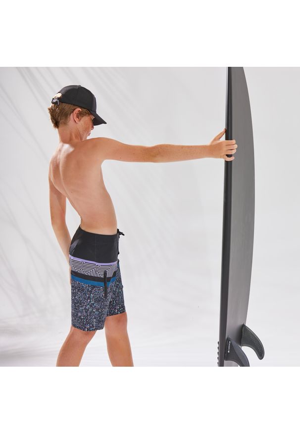 OLAIAN - Spodenki surfingowe dla dzieci Olaian 900. Kolor: czarny. Materiał: poliester, materiał, elastan. Długość: długie