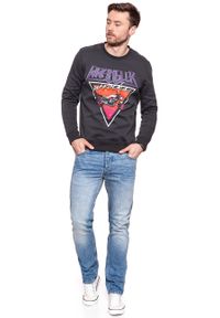 Wrangler - BLUZA WRANGLER MĘSKA CREW SWEAT FADED BLACK W6559IHV6. Kolor: czarny. Wzór: nadruk. Styl: sportowy #7