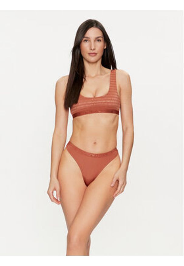 Emporio Armani Underwear Komplet 2 par stringów 163333 4R235 01656 Brązowy. Kolor: brązowy. Materiał: syntetyk