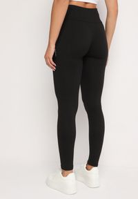 Born2be - Czarne Dzianinowe Legginsy z Gumką w Pasie Junimza. Stan: podwyższony. Kolor: czarny. Materiał: dzianina. Styl: klasyczny #3