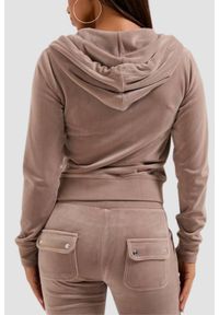 Juicy Couture - JUICY COUTURE Ciemno-beżowa bluza damska Robertson Hoodie, Rozmiar M. Okazja: na co dzień. Kolor: beżowy. Materiał: materiał. Styl: casual, klasyczny #4