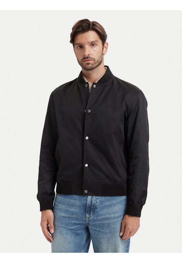 BOSS Kurtka bomber H-Covor 50564412 Czarny Relaxed Fit. Kolor: czarny. Materiał: syntetyk
