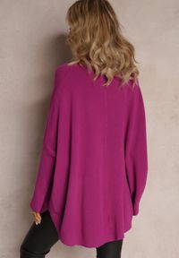 Renee - Fioletowy Golf z Rękawem Nietoperz Elsinne. Typ kołnierza: golf. Kolor: fioletowy. Długość rękawa: długi rękaw. Długość: długie #3