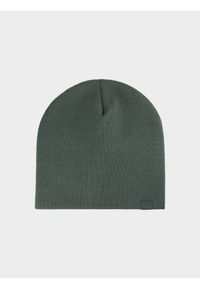 4f - Czapka beanie dziecięca - khaki. Kolor: brązowy, wielokolorowy, oliwkowy. Materiał: syntetyk, materiał. Sezon: zima. Styl: sportowy, klasyczny