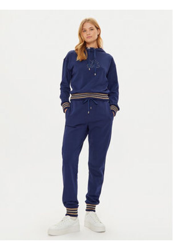 Luisa Spagnoli Bluza Lievi 541457 Granatowy Regular Fit. Kolor: niebieski. Materiał: bawełna