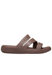 Klapki damskie Crocs Getaway Strappy 209587-0LF - brązowe. Kolor: brązowy. Sezon: lato. Obcas: na platformie. Styl: klasyczny #1