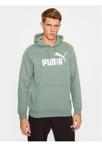 Puma Bluza Ess Big Logo 586687 Zielony Regular Fit. Kolor: zielony. Materiał: bawełna, syntetyk